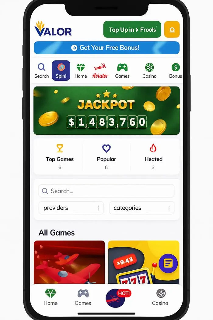 Mobile app valor bet